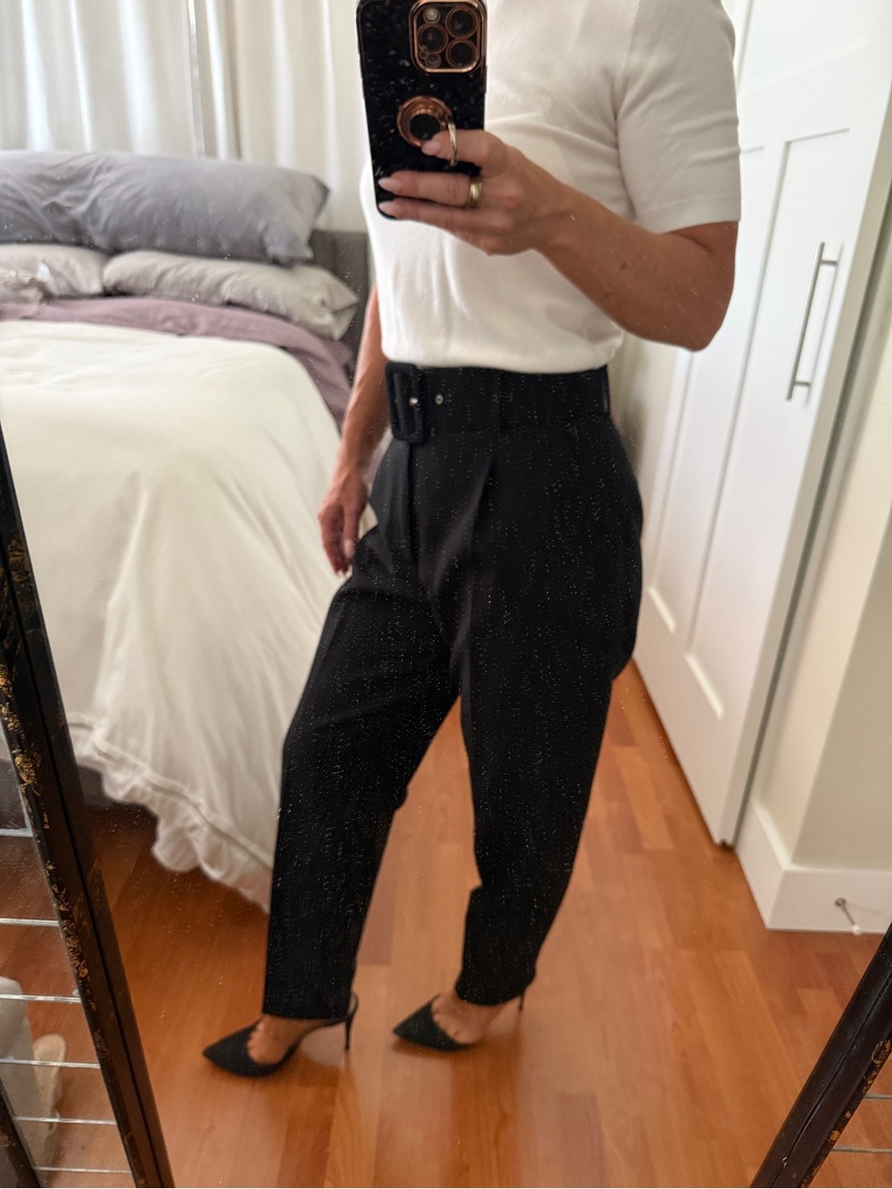 Zara Black Tailored Waistband Trousers - Picture 2 of 4